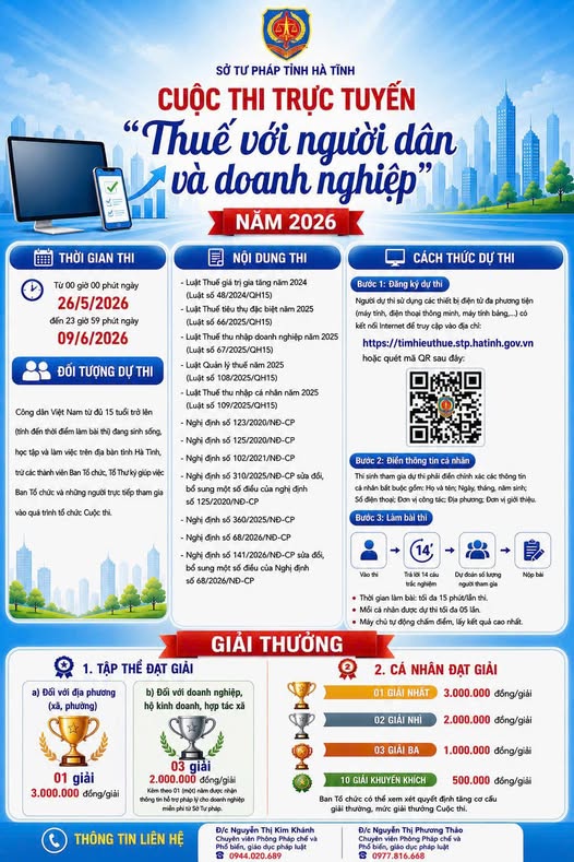 Cuộc thi trực tuyến ""Thuế với người dân và Doanh nghiệp"" năm 2026