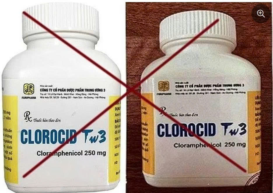 Thuốc Clorocid TW3 giả mạo