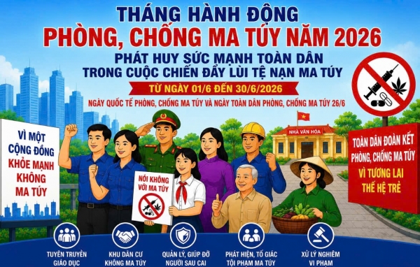Tích cực hưởng ứng tháng hành động phòng, chống ma túy năm 2026               