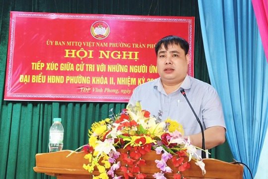 Cử tri phường Trần Phú gặp gỡ các ứng cử viên HĐND khóa II