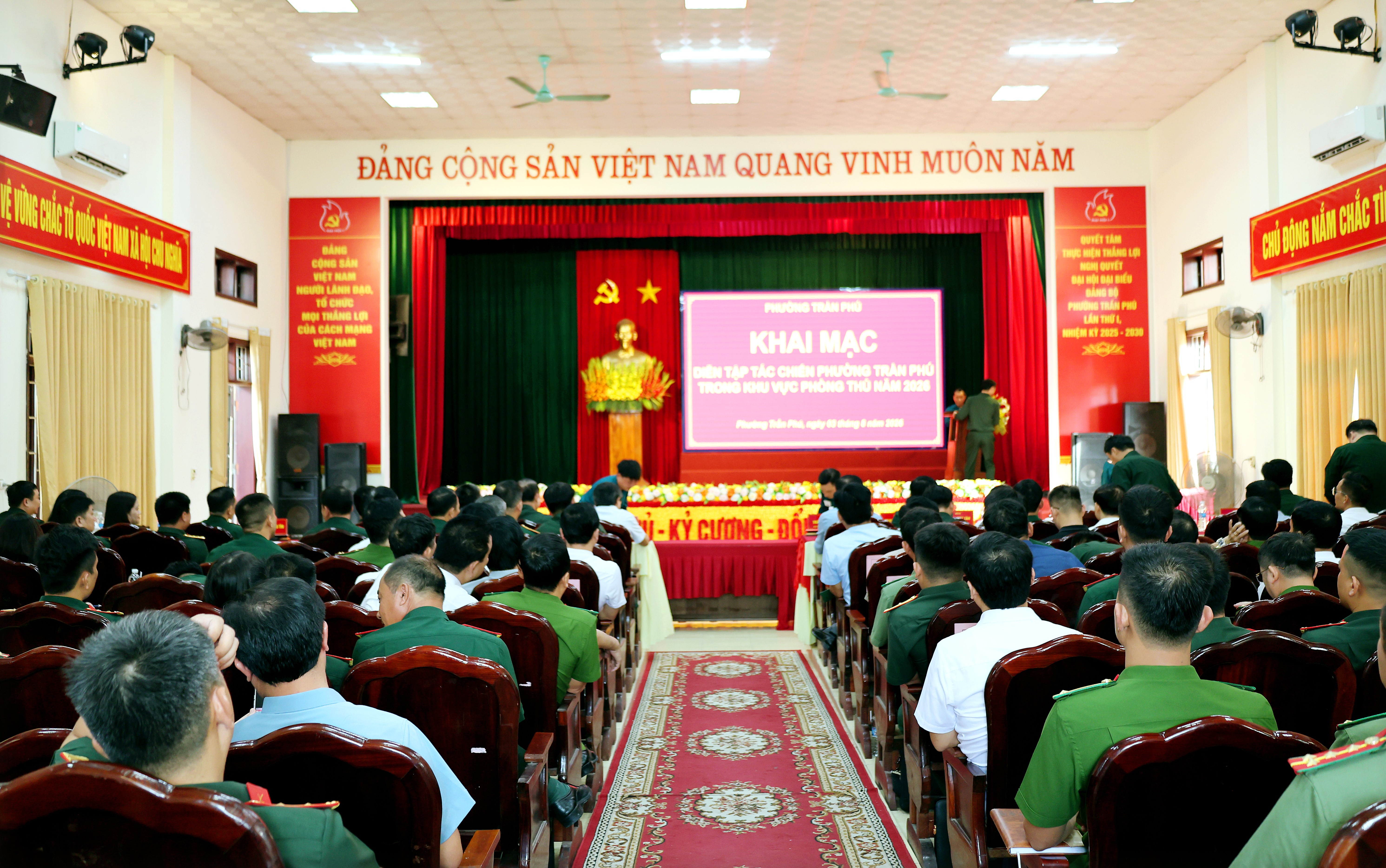 Phường Trần Phú khai mạc diễn tập tác chiến trong khu vực phòng thủ năm 2026