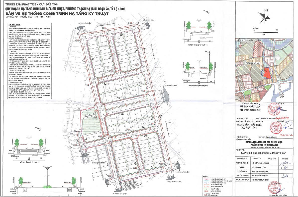 Công bố Quy hoạch tổng mặt bằng Hạ tầng khu dân cư Liên Nhật, phường Thạch Hạ (nay là phường Trần Phú) giai đoạn 3, tỷ lệ 1/500