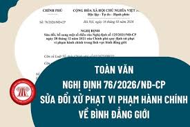 Tăng mạnh mức xử phạt vi phạm về bình đẳng giới từ năm 2026