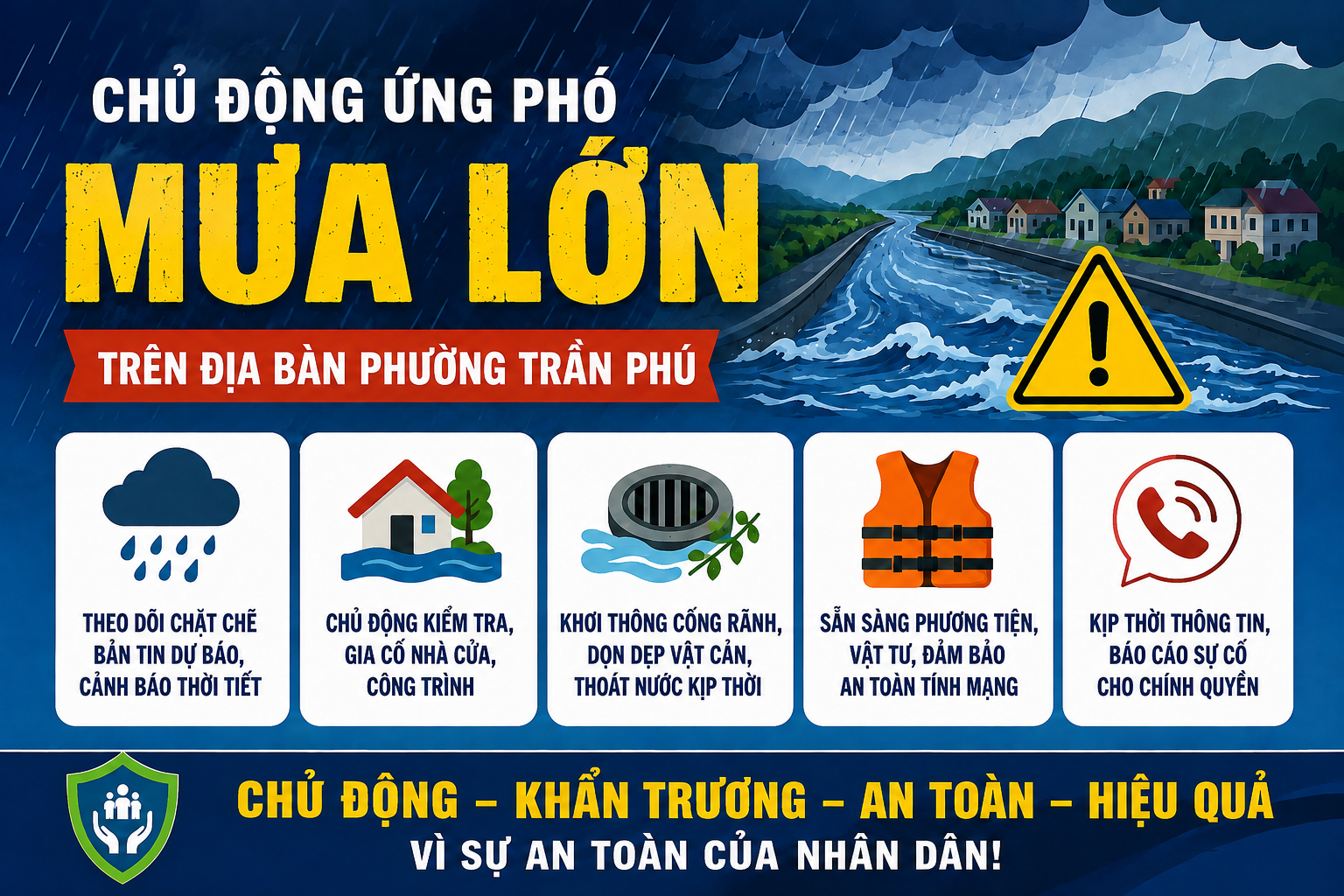 Khẩn trương chủ động ứng phó mưa lớn, bảo vệ an toàn tính mạng và tài sản nhân dân