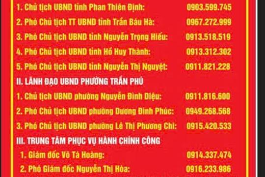 Công bố đường giây nóng tại  Trung tâm phục vụ hành chính công phường Trần Phú