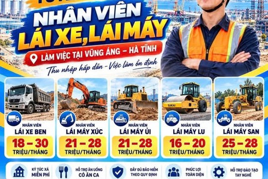 Trung tâm Dịch vụ việc làm Hà Tĩnh Tuyển dụng nhân viên lái xe, lái máy